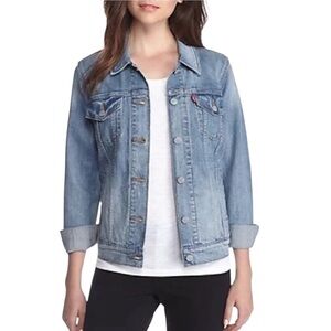 Levi’s Denim Trucker Jacket Medium Wash Cotton Size M
